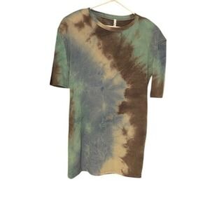 Watermelon Tie Dye T Shirt Short Sleeve Casual Top Brown Blue‎ Green